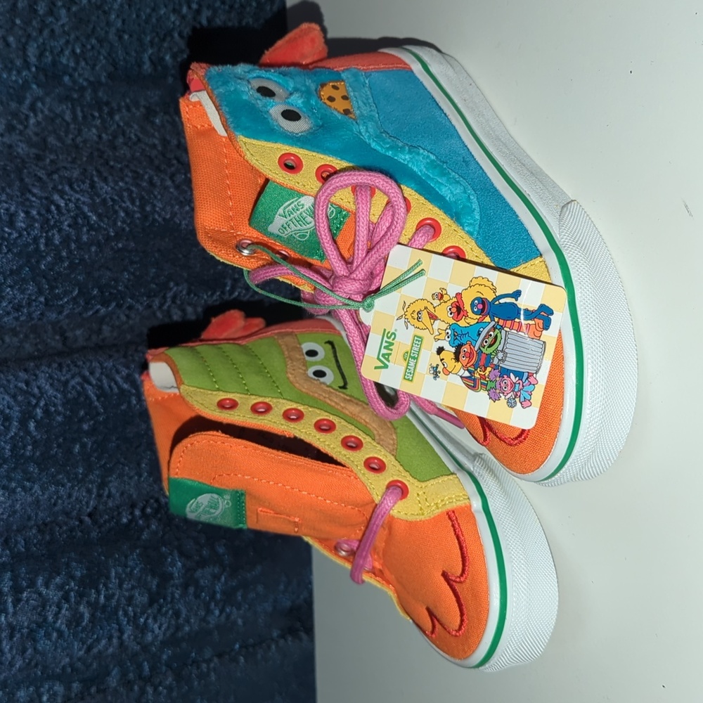 Vans Sesame Street Collab Children's High-top Sneakers NEW
